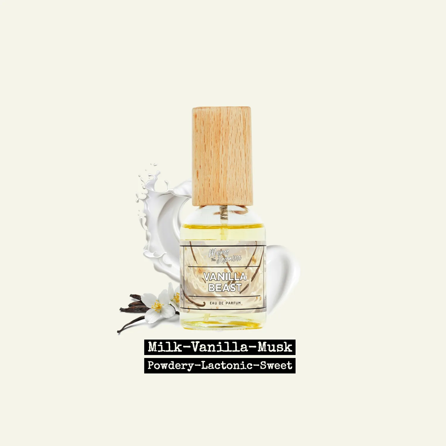 House Moja Vanilla Beast EDP for women and men perfume ingredients of Milk, Vanilla, and Musk